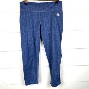 Adidas Leggings Womens Small Blue ClimaLite Cropped Capri Athletic Yoga Workout